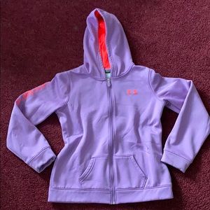 Under Armour Girls Purple Fleece Zip Jacket